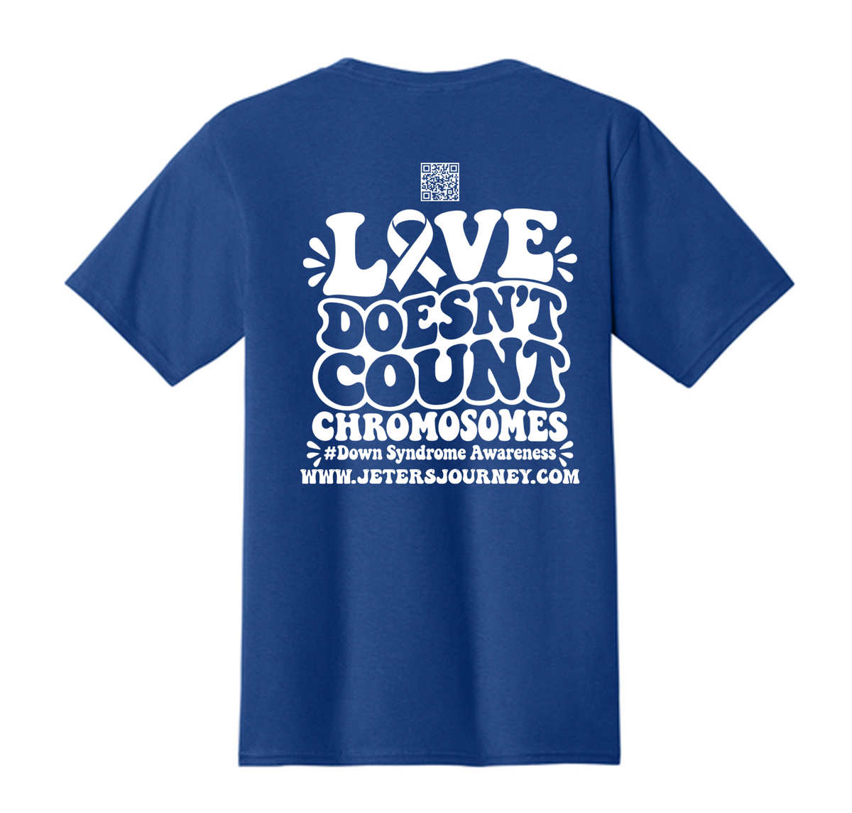 Jeter’s Journey blue tee — back